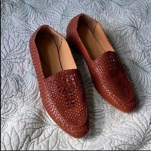 Salt + Umber • Cognac Woven Loafers